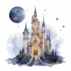 21 High-Quality Night Fantasy Castles Clipart - Night castles digital watercolor JPG instant download for commercial use - Digital download