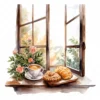18 High-Quality Morning Coffee Windows Clipart - Morning window digital JPG instant download for commercial use - Digital download
