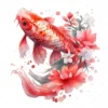 17 High-Quality Floral Koi Fish Clipart - Fish digital JPG instant download for commercial use - Digital download