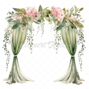 19 High-Quality Floral Wedding Arch Clipart - Wedding arch digital watercolor JPG instant download for commercial use - Digital download