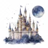 21 High-Quality Night Fantasy Castles Clipart - Night castles digital watercolor JPG instant download for commercial use - Digital download