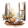 18 High-Quality Morning Coffee Windows Clipart - Morning window digital JPG instant download for commercial use - Digital download