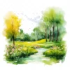20 High-Quality Spring Grass Park Clipart - Grass garden digital watercolor JPG instant download for commercial use - Digital download