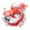 17 High-Quality Floral Koi Fish Clipart - Fish digital JPG instant download for commercial use - Digital download