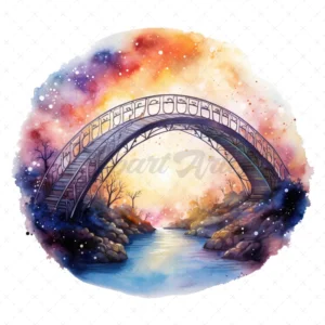 20 High-Quality Celestial Bridges Clipart - Celestial bridges digital watercolor JPG instant download for commercial use - Digital download