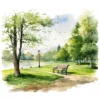20 High-Quality Spring Grass Park Clipart - Grass garden digital watercolor JPG instant download for commercial use - Digital download