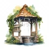 19 High-Quality Wishing Wells Clipart - Wishing wells digital watercolor JPG instant download for commercial use - Digital download