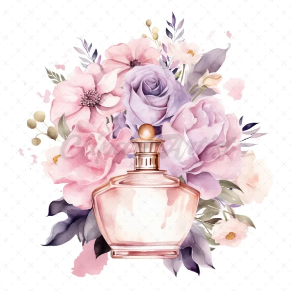18 High-Quality Floral Perfume Bottle - Floral perfume digital JPG instant download for commercial use - Digital download