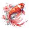 17 High-Quality Floral Koi Fish Clipart - Fish digital JPG instant download for commercial use - Digital download