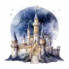21 High-Quality Night Fantasy Castles Clipart - Night castles digital watercolor JPG instant download for commercial use - Digital download