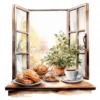 18 High-Quality Morning Coffee Windows Clipart - Morning window digital JPG instant download for commercial use - Digital download
