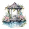 19 High-Quality Wishing Wells Clipart - Wishing wells digital watercolor JPG instant download for commercial use - Digital download
