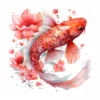 17 High-Quality Floral Koi Fish Clipart - Fish digital JPG instant download for commercial use - Digital download
