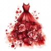 17 High-Quality Fashion Dresses Clipart - Red dresses digital watercolor JPG instant download for commercial use - Digital download