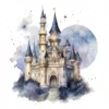 21 High-Quality Night Fantasy Castles Clipart - Night castles digital watercolor JPG instant download for commercial use - Digital download