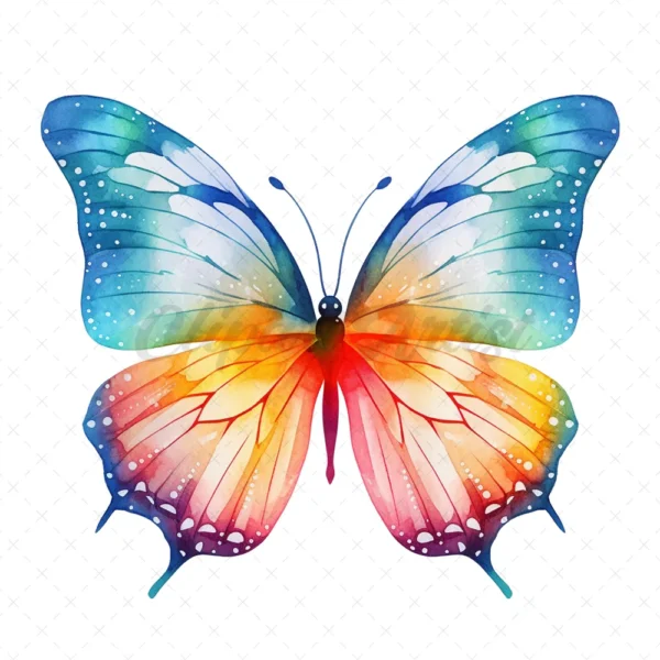 25 High-Quality Colorful Butterfly Clipart - Butterfly digital watercolor JPG instant download for commercial use - Digital download
