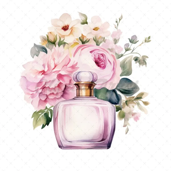 18 High-Quality Floral Perfume Bottle - Floral perfume digital JPG instant download for commercial use - Digital download