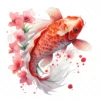 17 High-Quality Floral Koi Fish Clipart - Fish digital JPG instant download for commercial use - Digital download