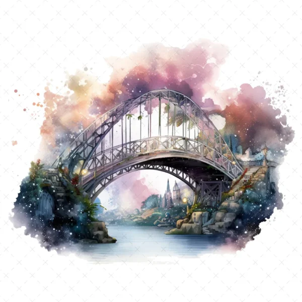 20 High-Quality Celestial Bridges Clipart - Celestial bridges digital watercolor JPG instant download for commercial use - Digital download