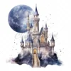 21 High-Quality Night Fantasy Castles Clipart - Night castles digital watercolor JPG instant download for commercial use - Digital download