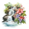 19 High-Quality Spring Waterfalls Clipart - Spring colorful waterfall digital JPG instant download for commercial use - Digital download