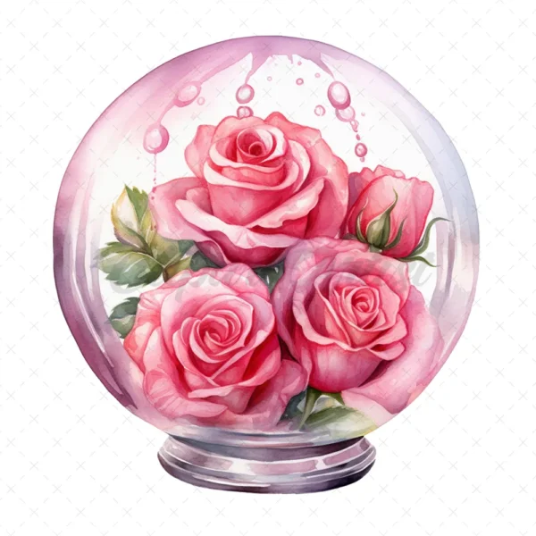 20 High-Quality Crystal Rose Glasses Clipart - Crystal rose glasses digital JPG instant download for commercial use - Digital download