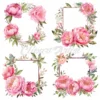 16 High-Quality Peony Flowers Clipart - Pink peony digital watercolor JPG instant download for commercial use - Digital download