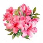 20 High-Quality Hot Pink Azalea Bouquet Clipart - Hot Azalea digital watercolor JPG instant download for commercial use - Digital download