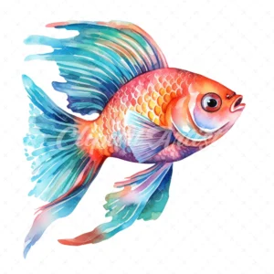 28 High-Quality Fish Clipart - Fish digital watercolor JPG instant download for commercial use - Digital download