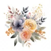 20 High-Quality Boho Bouquets Clipart - Boho bouquets digital watercolor JPG instant download for commercial use - Digital download