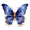 20 High-Quality Royal Blue Butterfly Clipart - Butterfly digital watercolor JPG instant download for commercial use - Digital download