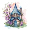 20 High-Quality Witch Houses Clipart - Witch houses digital watercolor JPG instant download for commercial use - Digital download