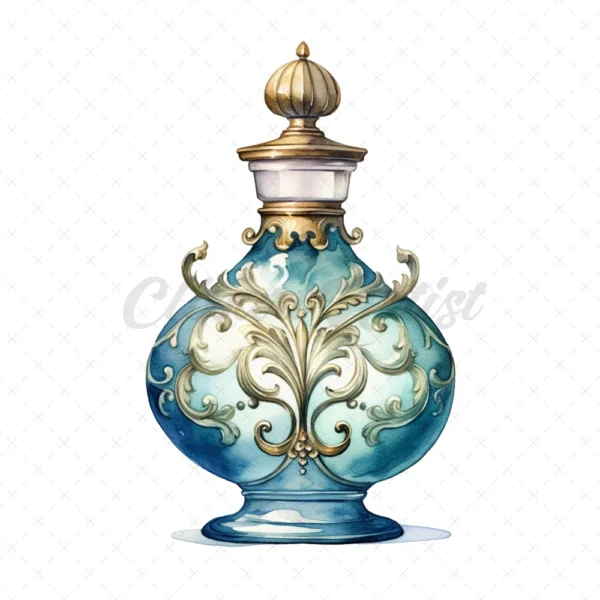 16 High-Quality Perfume Bottles Clipart - Perfume digital watercolor JPG instant download for commercial use - Digital download