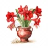 21 High-Quality Amaryllis Pots Clipart - Amaryllis pots digital watercolor JPG instant download for commercial use - Digital download