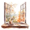 18 High-Quality Morning Coffee Windows Clipart - Morning window digital JPG instant download for commercial use - Digital download