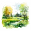 20 High-Quality Spring Grass Park Clipart - Grass garden digital watercolor JPG instant download for commercial use - Digital download
