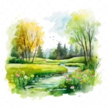 20 High-Quality Spring Grass Park Clipart - Grass garden digital watercolor JPG instant download for commercial use - Digital download