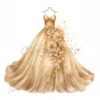 20 High-Quality Wedding Gown Clipart - Wedding gown digital watercolor JPG instant download for commercial use - Digital download