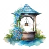 19 High-Quality Wishing Wells Clipart - Wishing wells digital watercolor JPG instant download for commercial use - Digital download