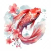 17 High-Quality Floral Koi Fish Clipart - Fish digital JPG instant download for commercial use - Digital download