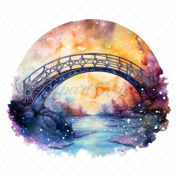 20 High-Quality Celestial Bridges Clipart - Celestial bridges digital watercolor JPG instant download for commercial use - Digital download
