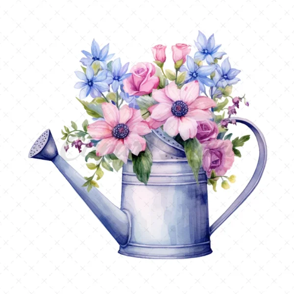 19 High-Quality Watering Cans Clipart - Watering cans digital watercolor JPG instant download for commercial use - Digital download