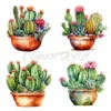 20 High-Quality Cactus Clipart - Cactus watercolor digital clipart JPG instant download for commercial use - Digital download