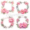 16 High-Quality Peony Flowers Clipart - Pink peony digital watercolor JPG instant download for commercial use - Digital download