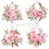 16 High-Quality Peony Flowers Clipart - Pink peony digital watercolor JPG instant download for commercial use - Digital download