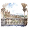 14 High-Quality Royal Castle Clipart - Royal castle watercolor digital JPG instant download for commercial use - Digital download
