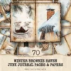 Winter Brownie Haven Junk Journal Pages & Papers - Rustic winter journal paper, Cozy cocoa background, Junk Journal Kit, Digital download