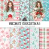 Whimsy Christmas Seamless Patterns, Cozy christmas JPEG, Candy cane pattern, Gift box, Snowflake repeating pattern, Digital scrapbook paper