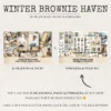 Winter Brownie Haven Junk Journal Pages & Papers - Rustic winter journal paper, Cozy cocoa background, Junk Journal Kit, Digital download