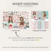 Whimsy Christmas Seamless Patterns, Cozy christmas JPEG, Candy cane pattern, Gift box, Snowflake repeating pattern, Digital scrapbook paper